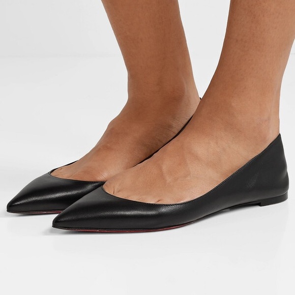 Christian Louboutin Ballalla Leather Point-toe Flats Black - Picture 4 of 8